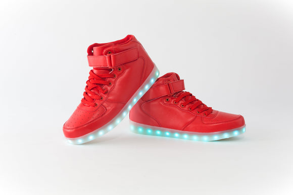 Hightop Lighted Sneakers - Red